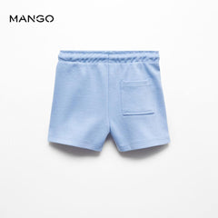 MANGO SKY BLUE PIQUE COTTON SHORTS 67056038