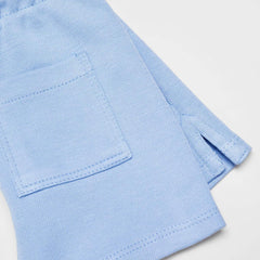 MANGO SKY BLUE PIQUE COTTON SHORTS 67056038