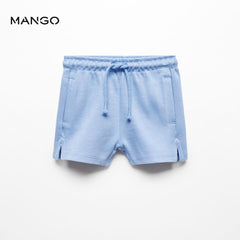 MANGO SKY BLUE PIQUE COTTON SHORTS 67056038