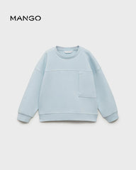 MANGO SKY BLUE POCKET SWEATSHIRT 87047705