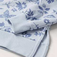 MANGO SKY BLUE PRINTED COTTON SWEATSHIRT 01028