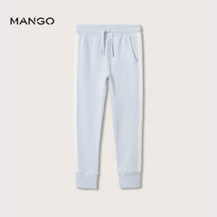 MANGO SKY BLUE TRIMS COTTON JOGGER TROUSER 10776