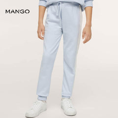 MANGO SKY BLUE TRIMS COTTON JOGGER TROUSER 10776
