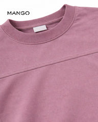MANGO SOFT MUAVE EVERYDAY COTTON LONG SLEEVE T-SHIRT