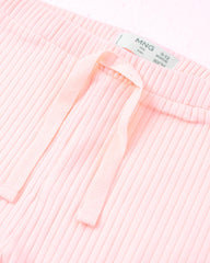 MANGO SOFT PINK RIBBED COTTON LEGGING