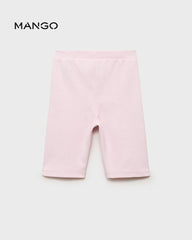 MANGO SOFT PINK RIBBED SHORT LEGGINGS