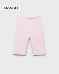 MANGO SOFT PINK RIBBED SHORT LEGGINGS