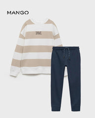 MANGO STRIPED WHEN WE SHARE PRINTED SWEATSHIRT WITH TROUSER SET
