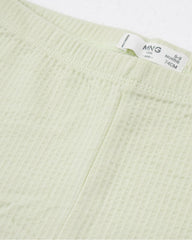 MANGO TEXTURED MINT GREEN LEGGING