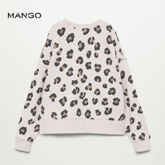 MANGO WHITE CHEETA DOT PRINT SWEATSHIRT