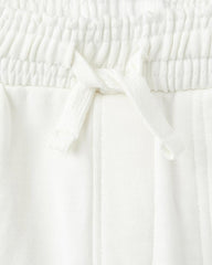 MANGO WHITE COTTON SHORTS WITH DRAWSTRINGS 37061409