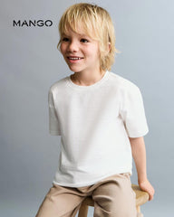 MANGO WHITE ESSENTIAL COTTON BLEND T-SHIRT