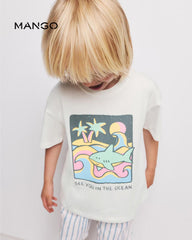 MANGO WHITE IN THE OCEAN PRINTED COTTON T-SHIRT