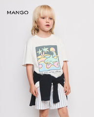 MANGO WHITE IN THE OCEAN PRINTED COTTON T-SHIRT