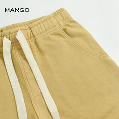 MANGO YELLOW COTTON BERMUDA SHORTS