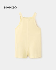 MANGO YELLOW COTTON DUNGAREE WITH POCKET DETAILS