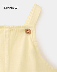 MANGO YELLOW COTTON DUNGAREE WITH POCKET DETAILS