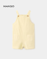 MANGO YELLOW COTTON DUNGAREE WITH POCKET DETAILS