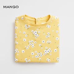 MANGO YELLOW FLORAL PRINT T SHIRT