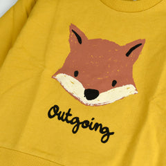 MANGO YELLOW FOX PRINTED SWEATSHIRT