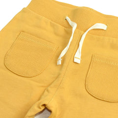 MANGO YELLOW KIDS RIBBED TROUSER