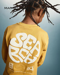 MANGO YELLOW SEARC PRINTED COTTON LONG SLEEVE T-SHIRT