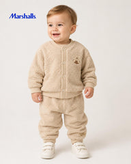 MARSHALLS BEIGE WINNIE THE POOH FLEECE CARDIGAN WITH JOGGER SET