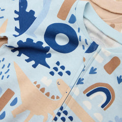 MATALAN BLUE DINOSAUR ZIP UP ROMPER