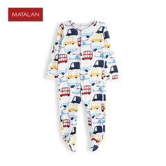 MATALAN MULTICOLOR CARS PRINTED OVERALL ROMPER
