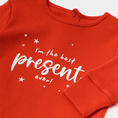 MATALAN RED BEST PRESENT PRINT OVERALL ROMPER