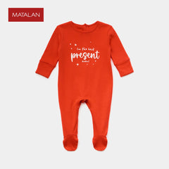 MATALAN RED BEST PRESENT PRINT OVERALL ROMPER