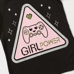 MAX BLACK GAMER GIRL COTTON T-SHIRT