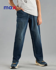 MAX BLUE BALLOON FIT TWILL JEANS WITH POCKETS