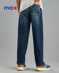 MAX BLUE BALLOON FIT TWILL JEANS WITH POCKETS