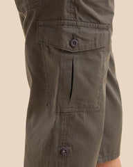MAX CHARCOAL GREY PLAIN COTTON CARGO SHORTS