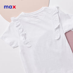 MAX PLAIN T-SHIRT WITH RUFFLED AND SHORT SLEEVE