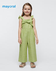 MAYORAL APPLE GREEN KNOT LINEN JUMPSUIT