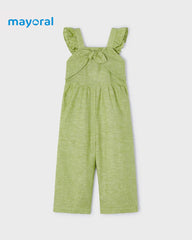 MAYORAL APPLE GREEN KNOT LINEN JUMPSUIT