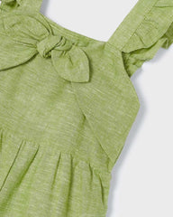 MAYORAL APPLE GREEN KNOT LINEN JUMPSUIT