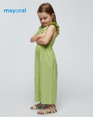 MAYORAL APPLE GREEN KNOT LINEN JUMPSUIT