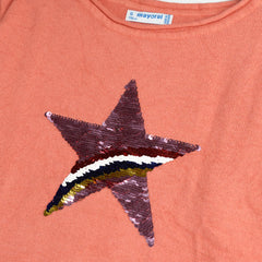 MAYORAL PEACH SEQUINED STAR JUMPER