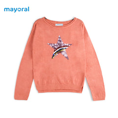 MAYORAL PEACH SEQUINED STAR JUMPER