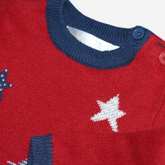 MAYORAL RED STARS PRINTED SWEATER