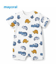 MAYORAL WHITE CROCODILE & TURTLE ROMPER