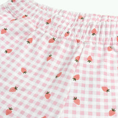MO GIRLS PINK CHECKED STRAWBERRY SHORTS