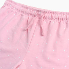 MO GIRLS PINK DOTTED SHORTS