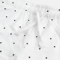 MO GIRLS WHITE DOTTED SHORTS