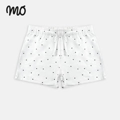 MO GIRLS WHITE DOTTED SHORTS