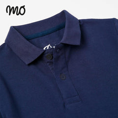 MO NAVY BLUE PLAIN POLO T-SHIRT