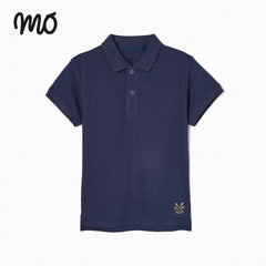 MO NAVY BLUE PLAIN POLO T-SHIRT
